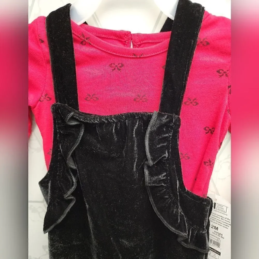 New Baby Girl Christmas Overall and Bodysuit Outfit